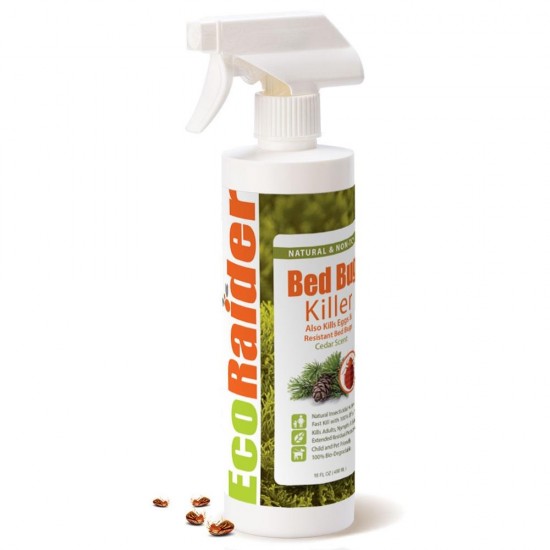 Bed Bug Killer 16OZ by EcoRaider, Green &amp; Non-Toxic, 100 Kill &amp; Extended Protection